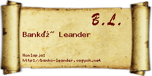 Bankó Leander névjegykártya