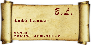 Bankó Leander névjegykártya